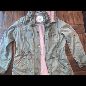 army green jacket with detachable hood